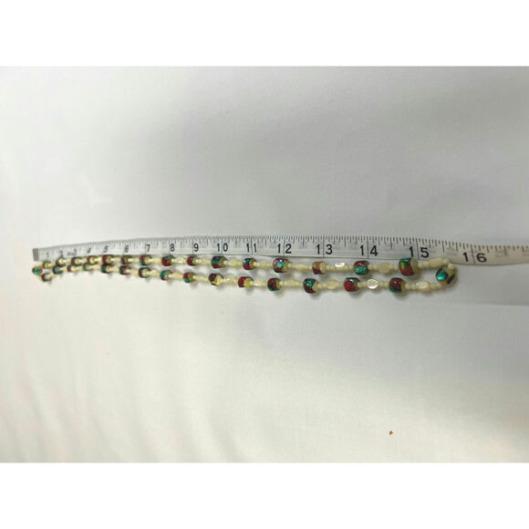 Beautiful Off White Infinity Approx. 32" L with Multicolor Accent Beads - Picture 4 of 4